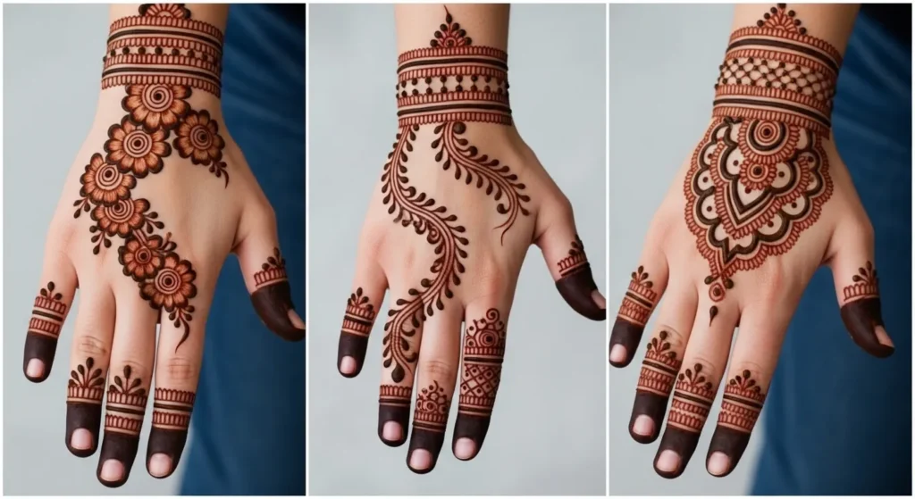 Easy Arabic Mehndi Design Front Hand
