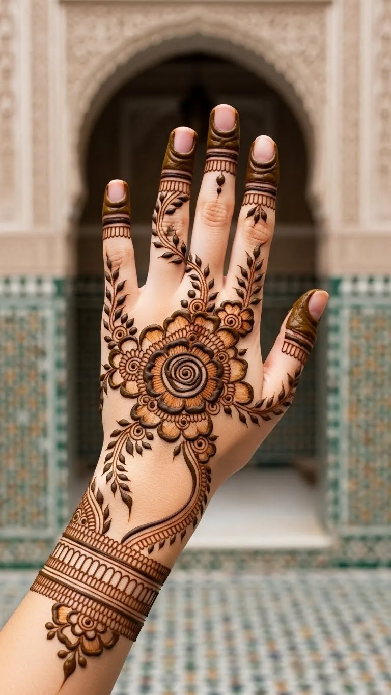 arabic mehndi design rose