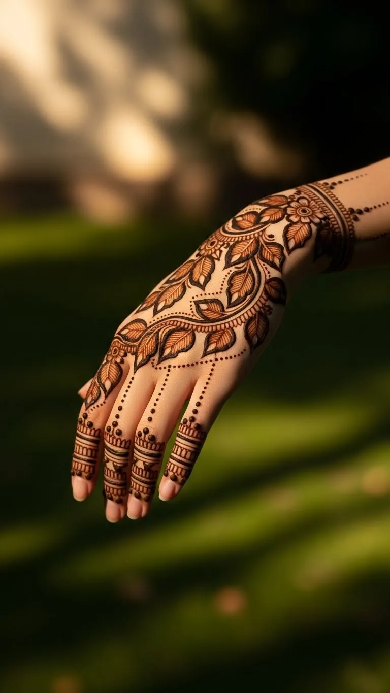 arabic mehndi design shaded