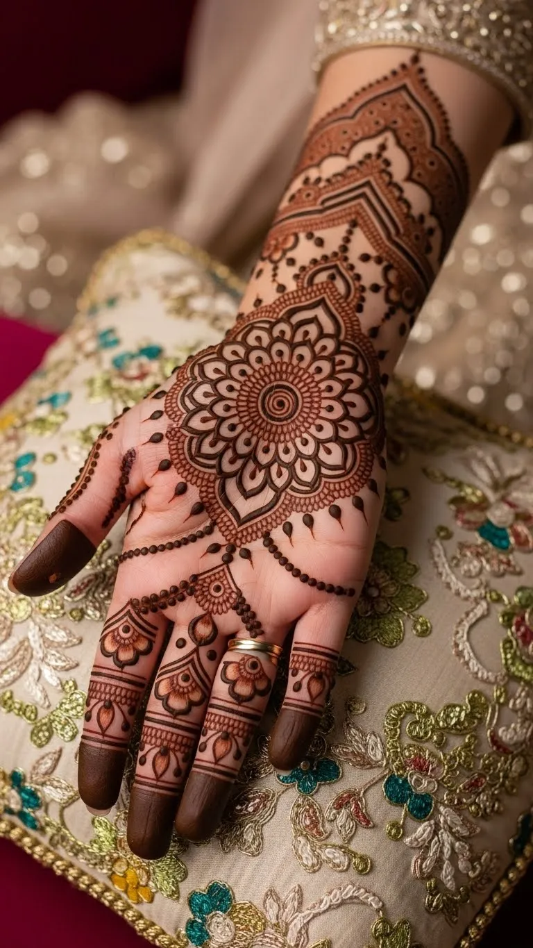 front hand arabic mehndi design