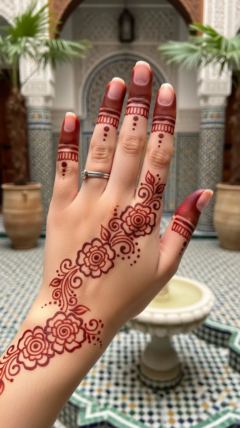 rose arabic mehndi design