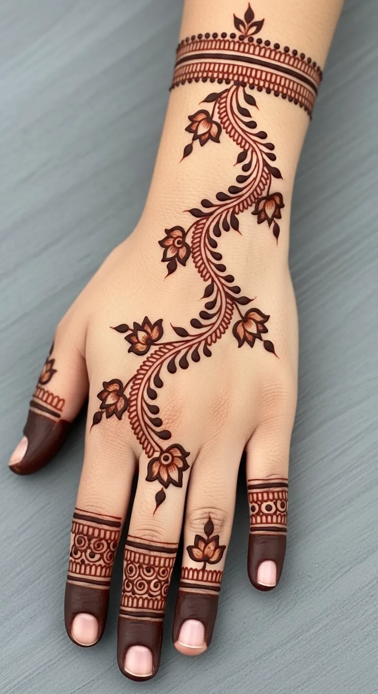 Arabic bail design with lotus flowers