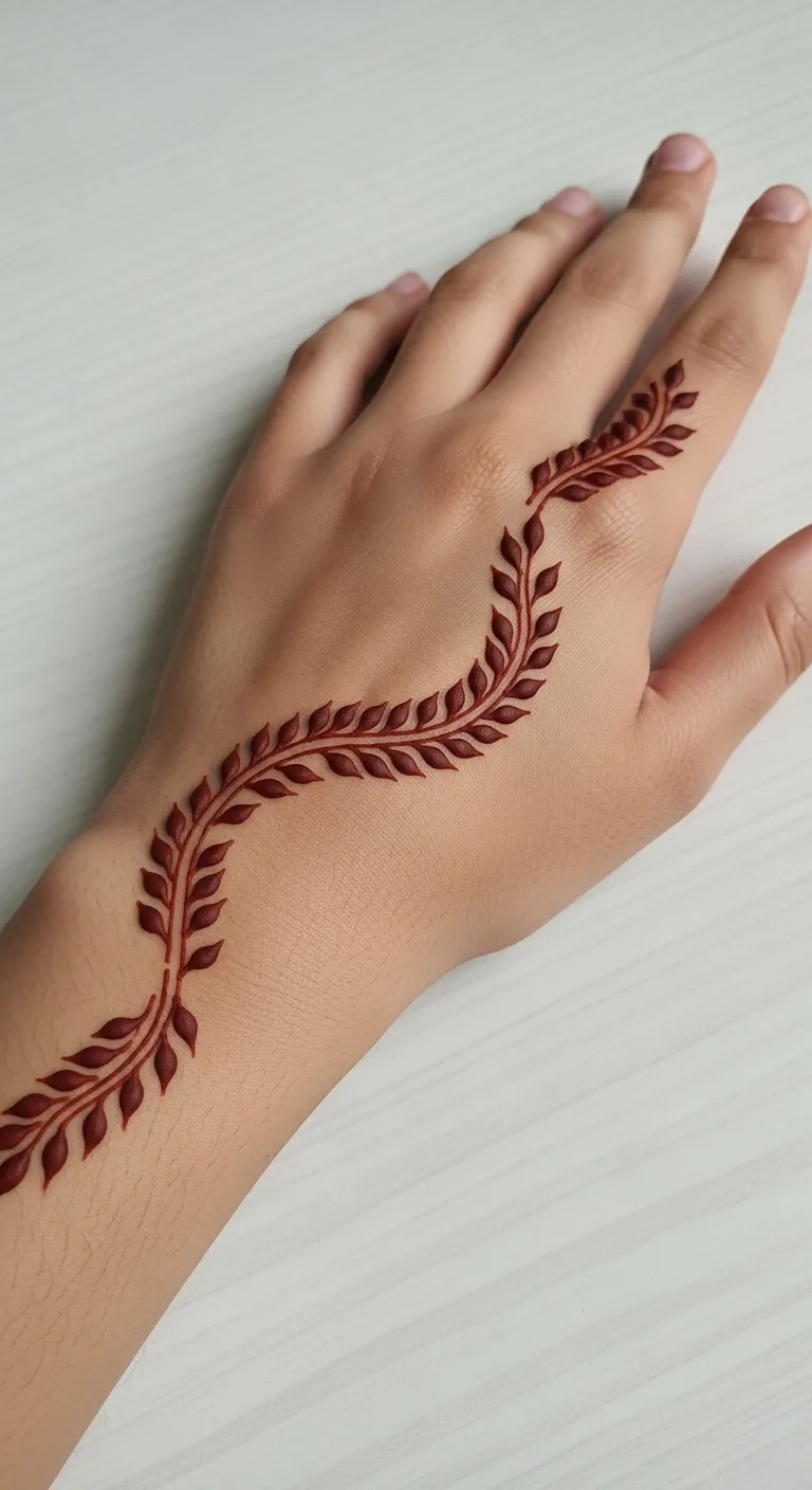 Classic bail Eid mehndi from wrist to finger