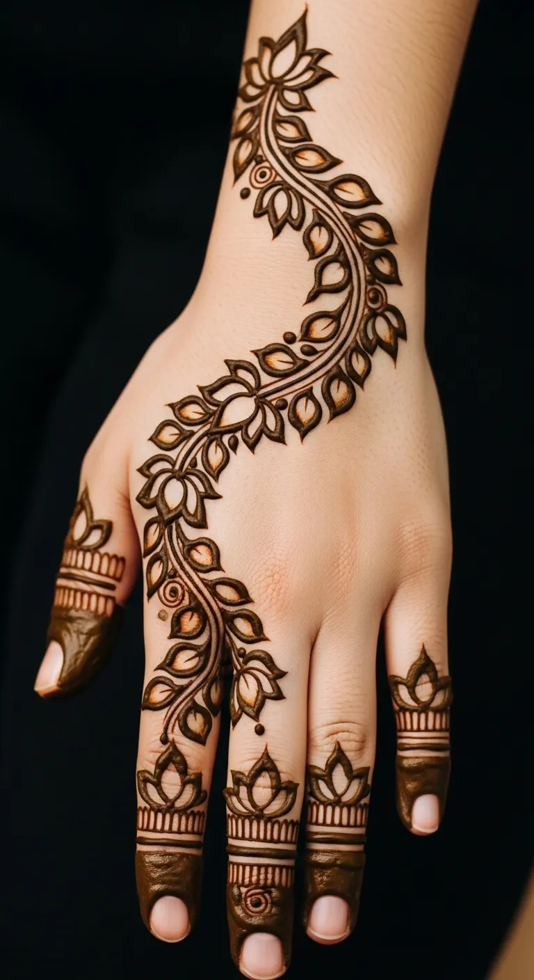 Bridal Arabic bail design with lotus patterns