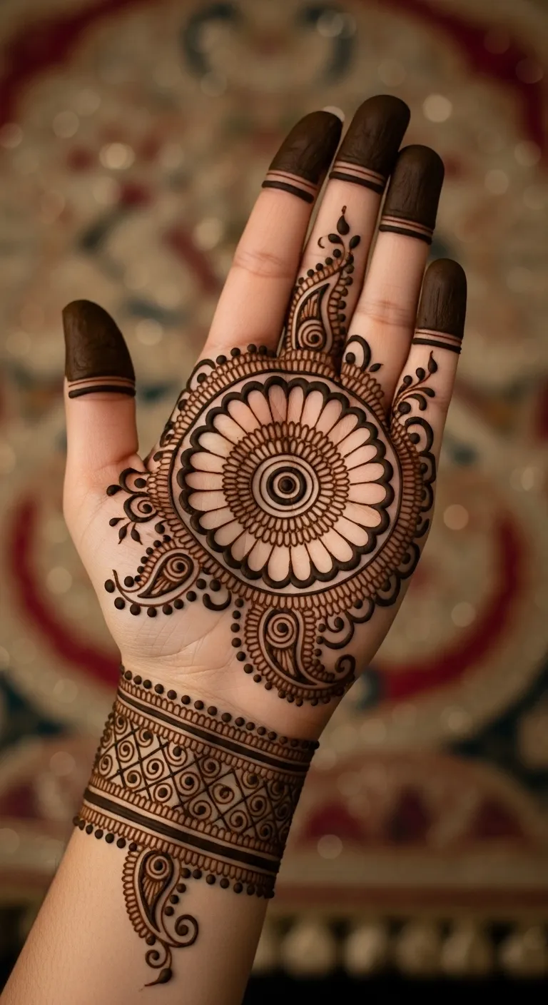 Bridal mandala circle with paisley