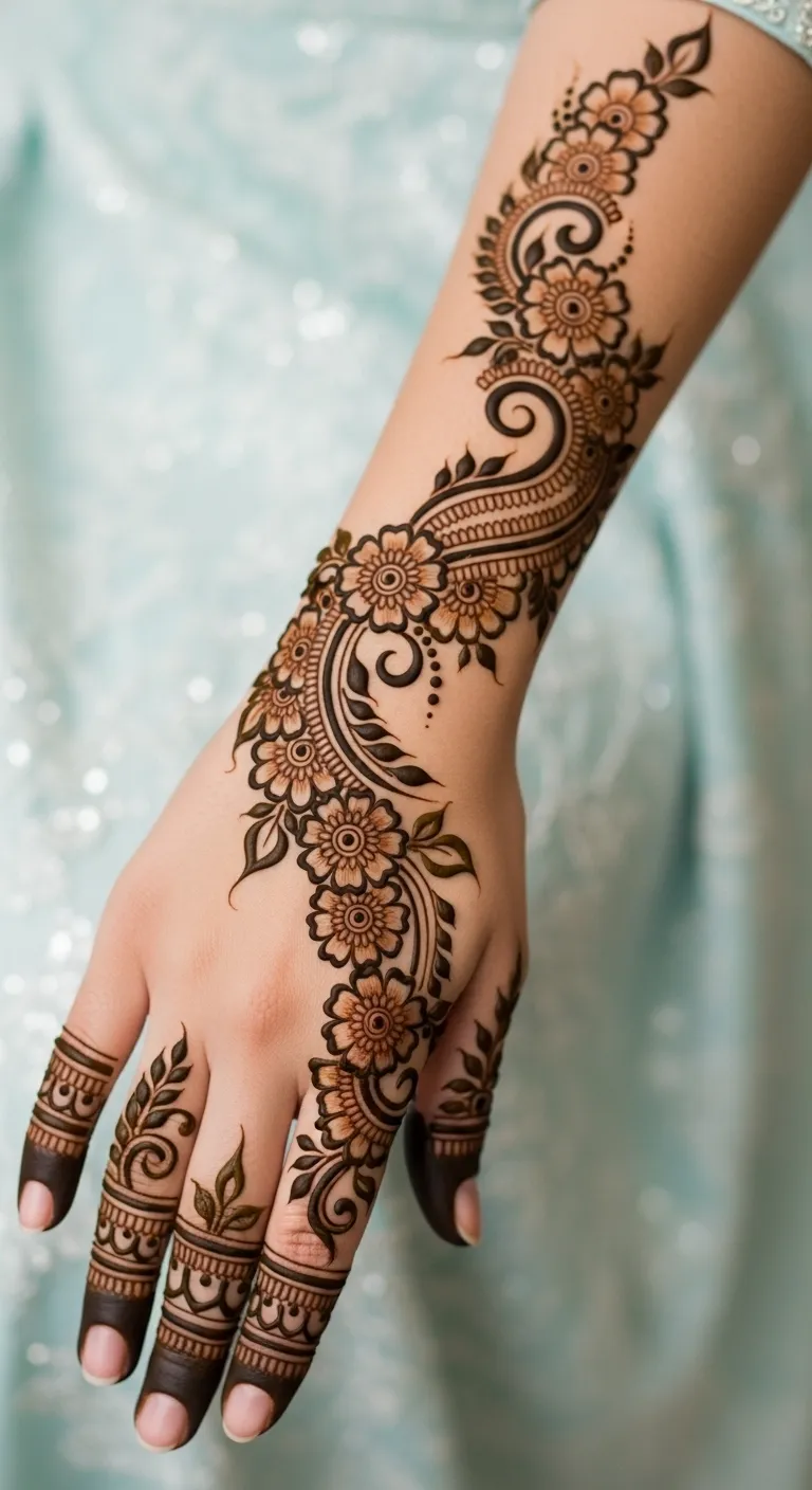 Pakistani bridal Arabic dense floral mehndi