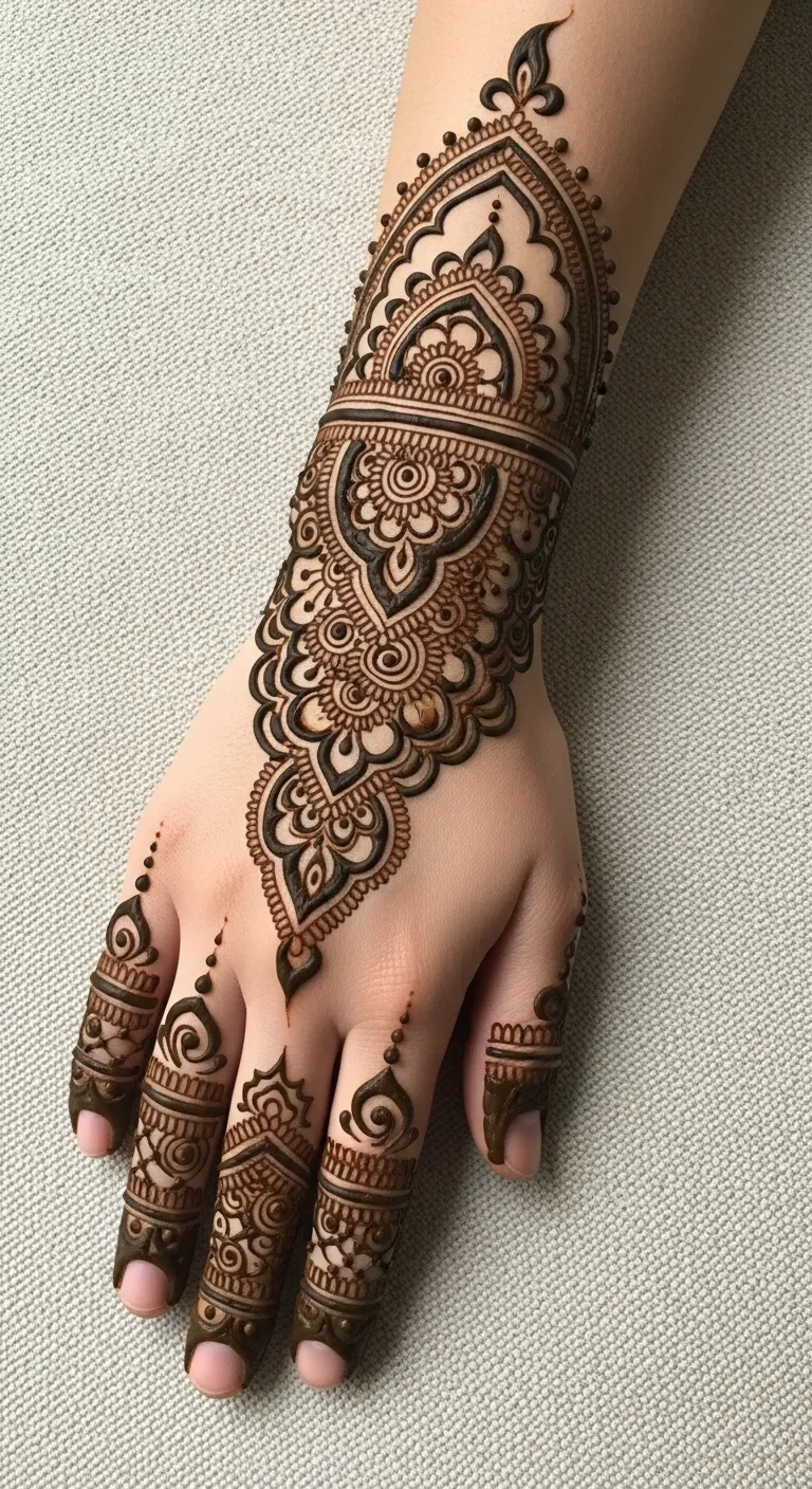 Festive celebratory Arabic design back hand