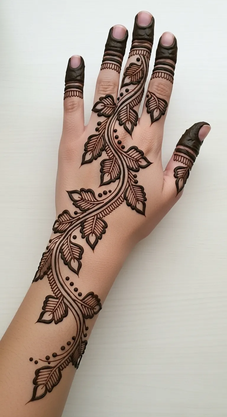 Full hand Arabic bail with filled leaf pattern