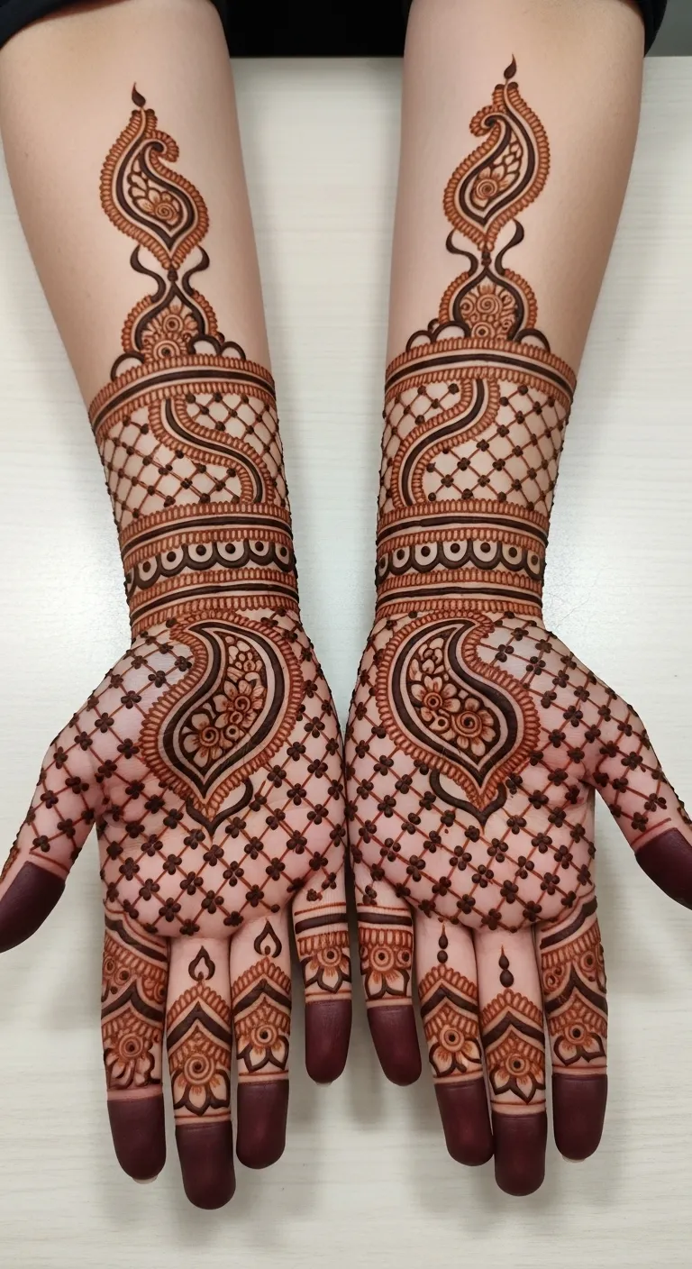 Full hand Arabic Pakistani jaal paisley mehndi