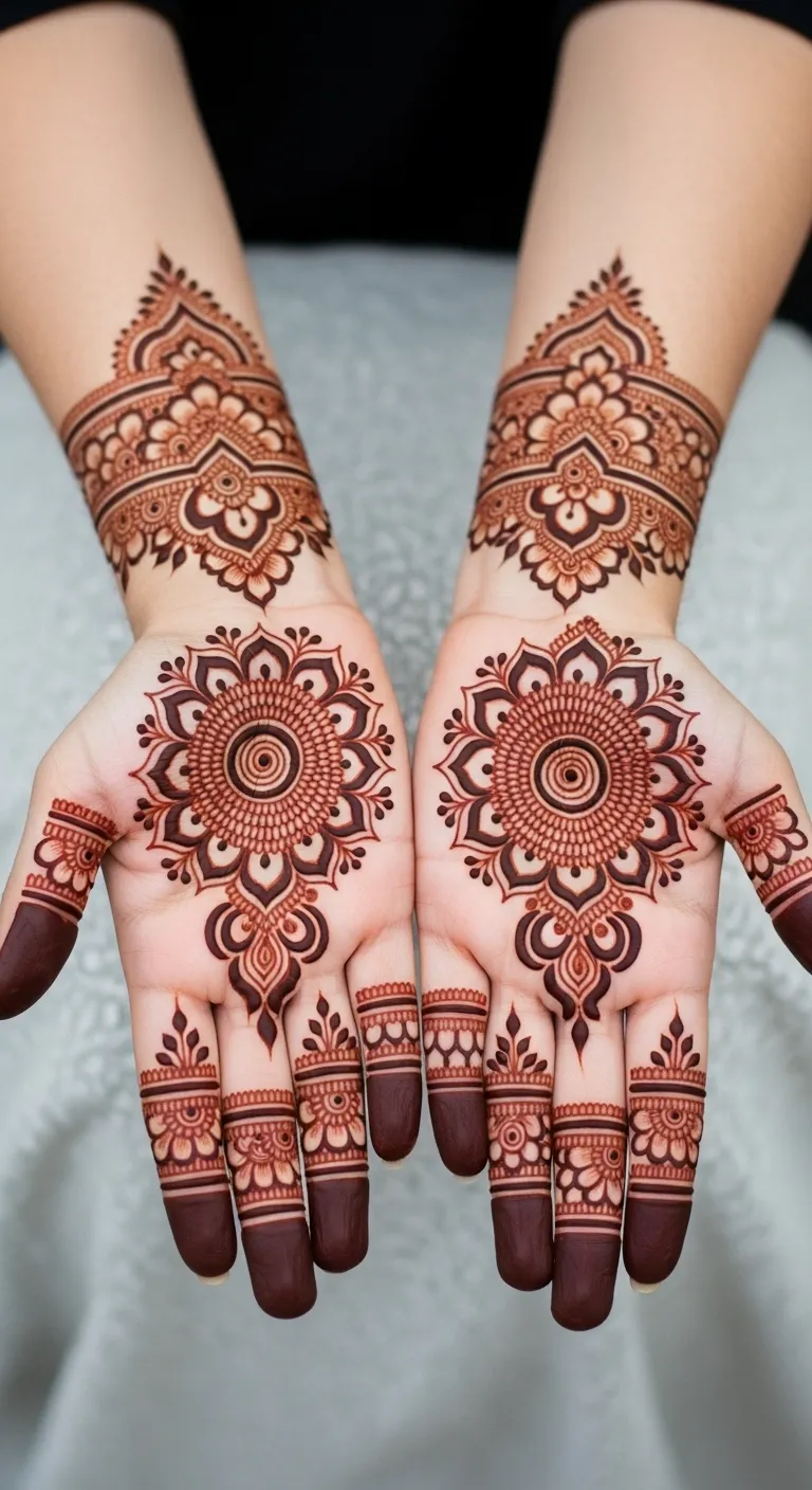 Full hand Arabic Pakistani mandala floral mehndi