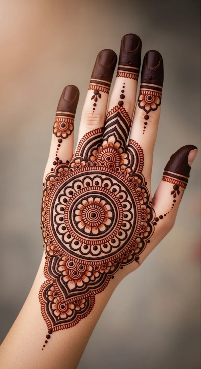 Full hand Arabic circle with finger coverage