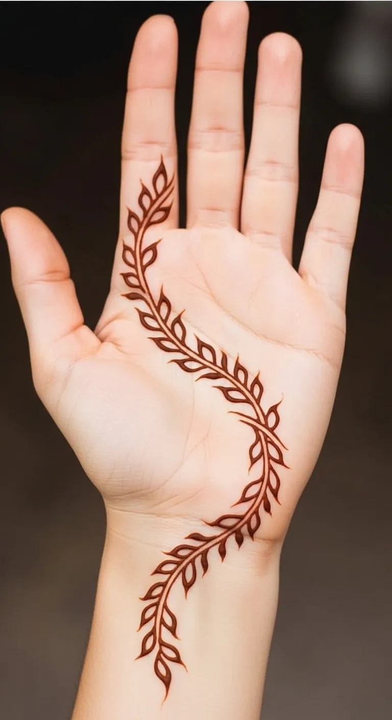 Light khafif Arabic vine mehndi design