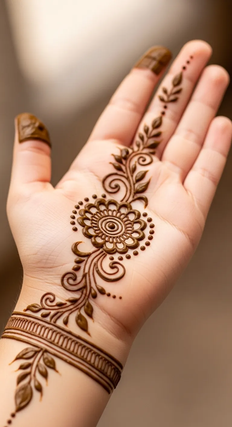 Kids mini flower circle mehndi