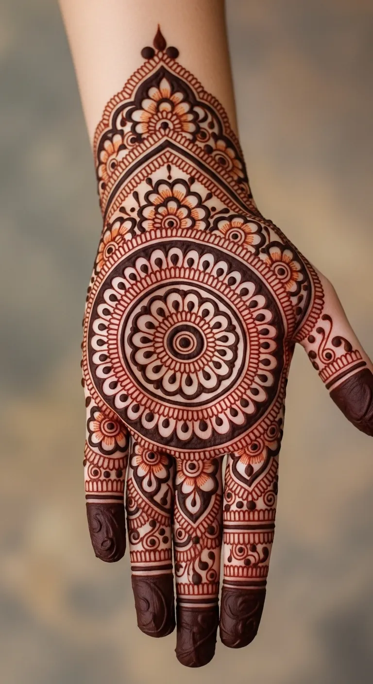 Mandala concentric circle Arabic mehndi