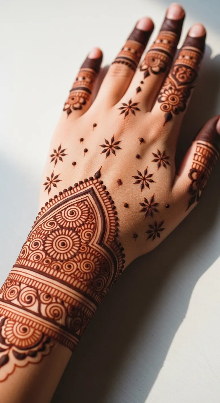 Minimal star cluster tattoo mehndi design