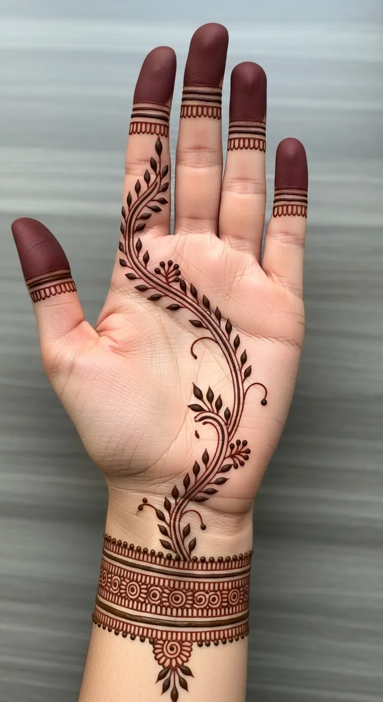 Modern minimalist bail mehndi with negative space