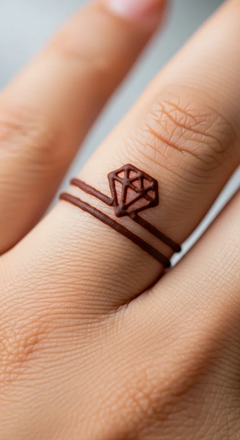 Double line ring finger mehndi design