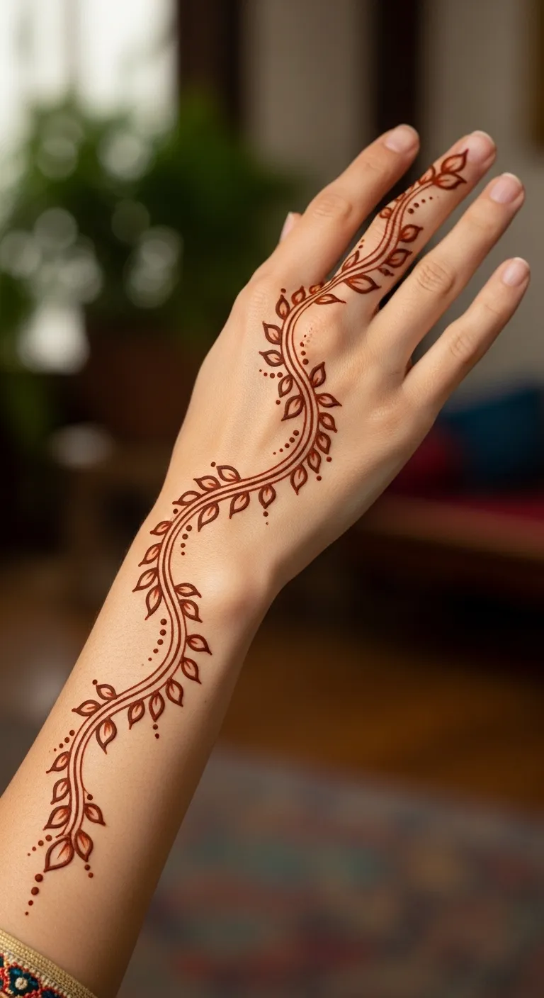 Simple Arabic vine mehndi design