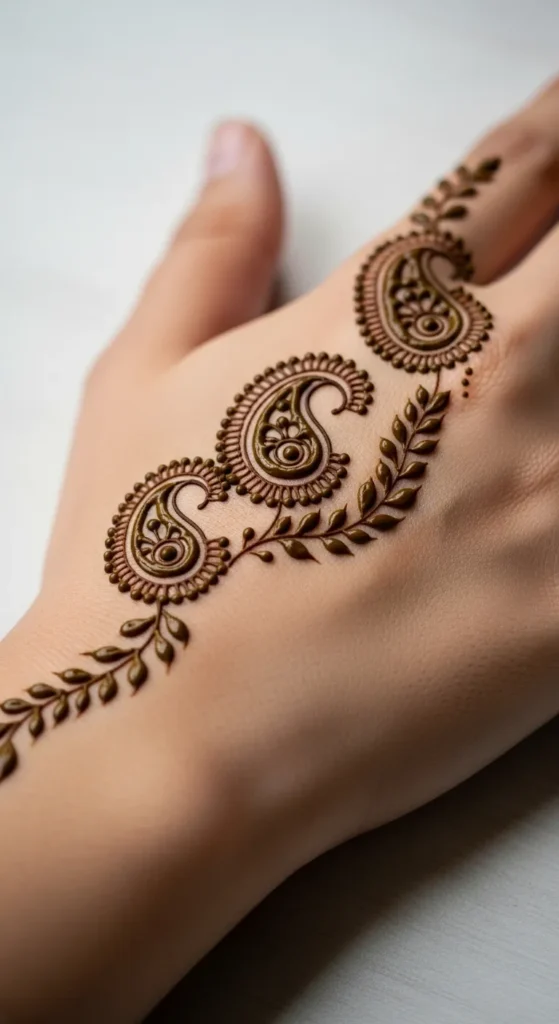 Simple Arabic Pakistani single flower mehndi