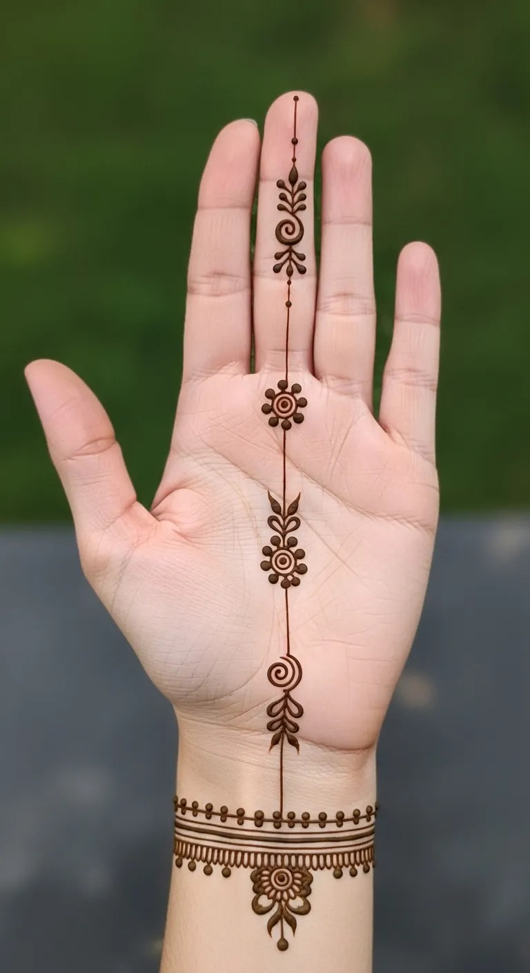 Easy front hand line mehndi design