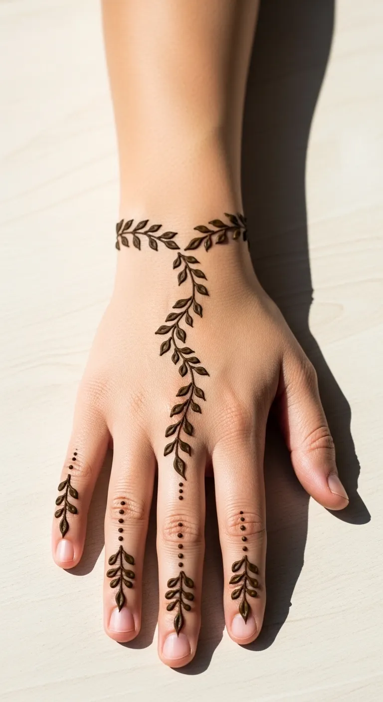 Vine bracelet tattoo mehndi on wrist