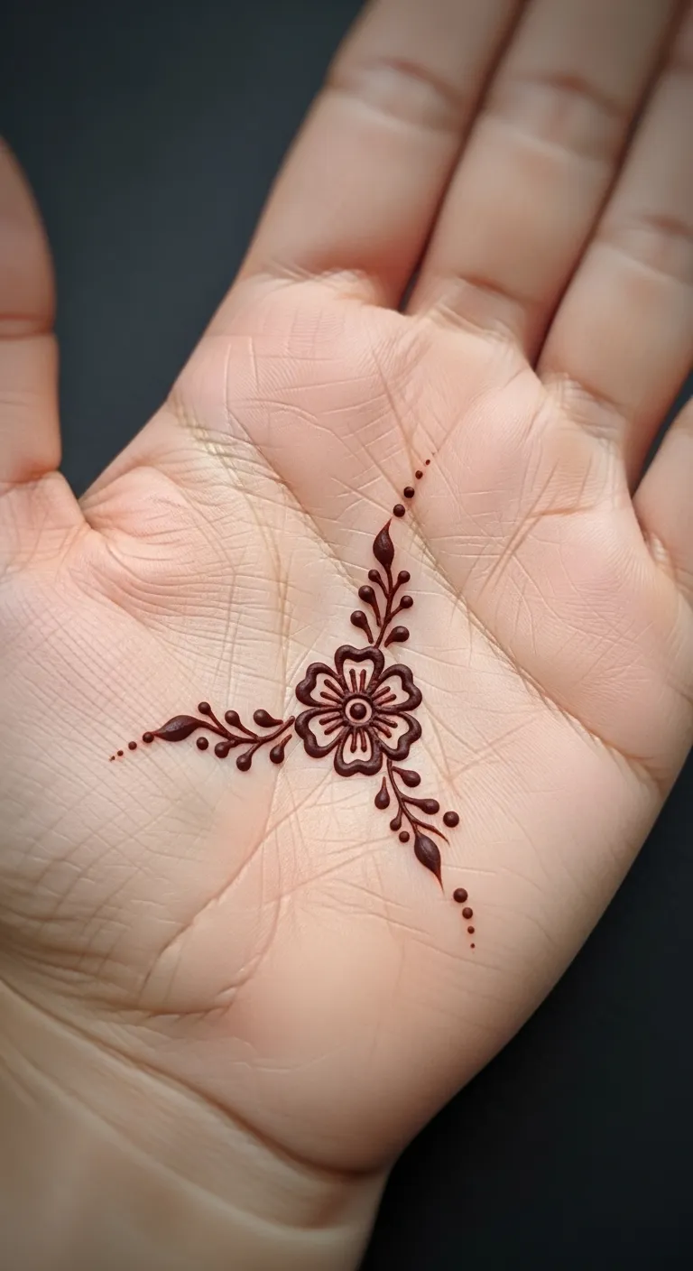 Tiny flower center kids Arabic mehndi