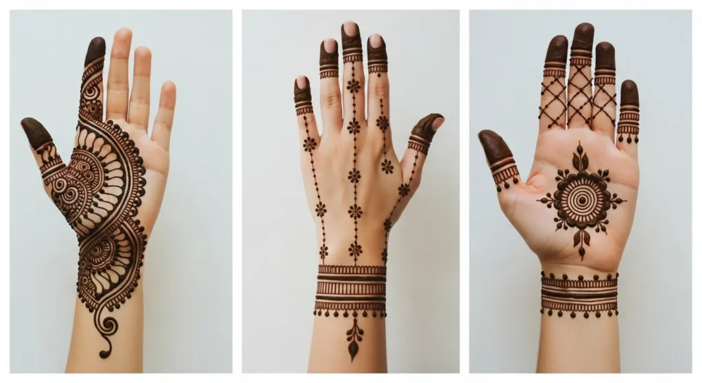 half hand mehndi design