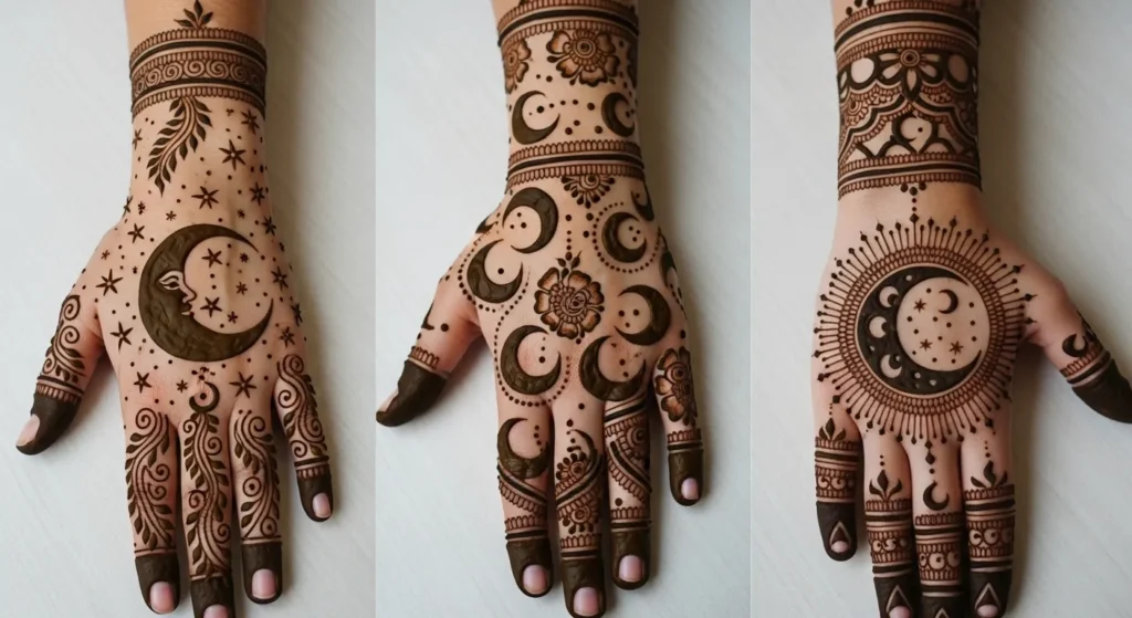 moon mehndi designs