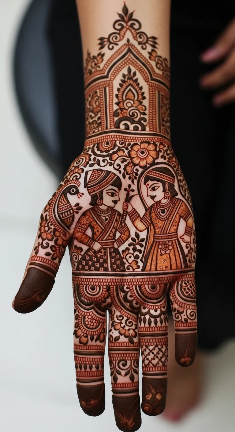 Rajasthani bharwa mehndi warrior queen figures